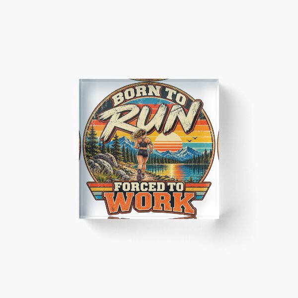Item preview, Born to Run Forced to Work T-Shirt – Running Runner Graphic Tee designed and sold by RG3D Project .