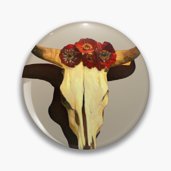 Item preview, Cattle Skull with Red Flowers  designed and sold by oh-bi-me.