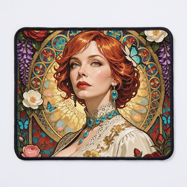 Item preview, Art Nouveau Floral Woman Portrait Romantic Vintage Aesthetic designed and sold by BorgSpareParts.