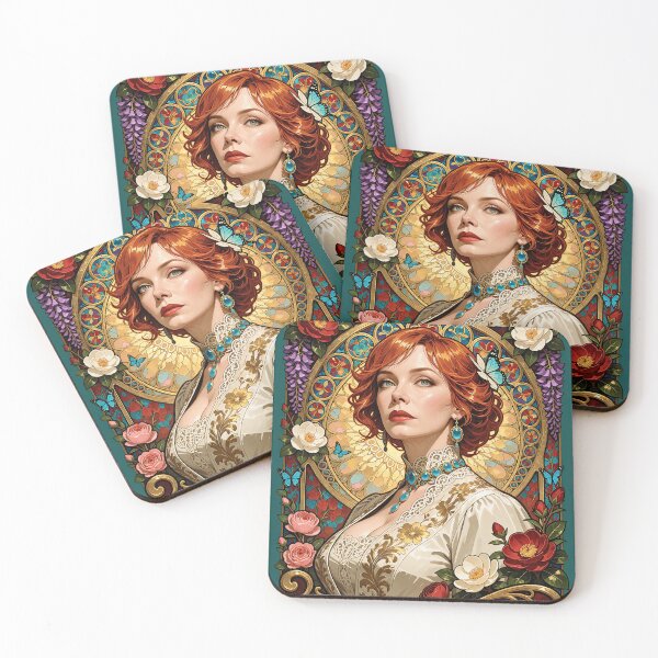 Item preview, Art Nouveau Floral Woman Portrait Romantic Vintage Aesthetic designed and sold by BorgSpareParts.