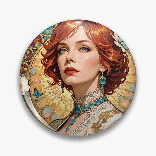 Item preview, Art Nouveau Floral Woman Portrait Romantic Vintage Aesthetic designed and sold by BorgSpareParts.