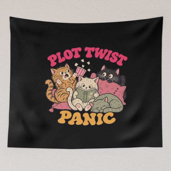 Item preview, Plot Twist Panic Funny Cats Reading Together designed and sold by AMICO77.