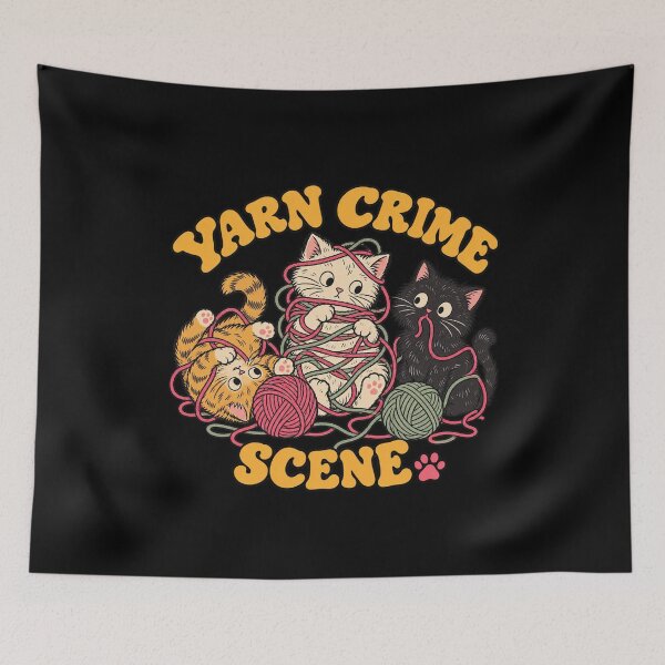Item preview, Yarn Crime Scene Funny Cats Tangled in Wool designed and sold by AMICO77.