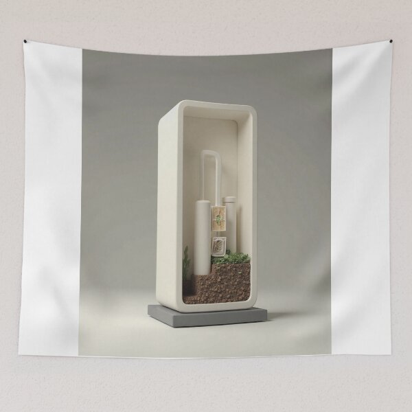 Item preview, Minimalist Vertical Diorama with Soil and Botanical Elements Art designed and sold by profustock.