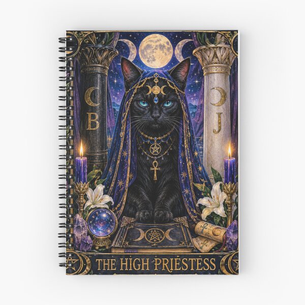 Item preview, The High Priestess Witchy Black Cat Tarot Card designed and sold by Witch Joseph.