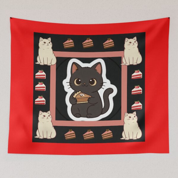 Item preview, Cute Cat Eating Pie designed and sold by Azurart2.