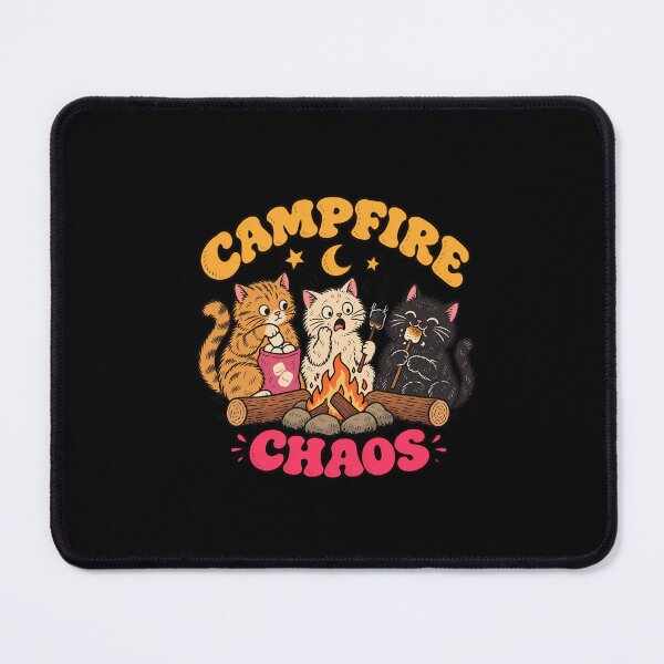Item preview, Campfire Chaos Funny Cats Roasting Marshmallows designed and sold by AMICO77.