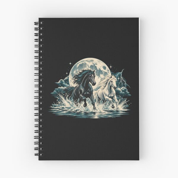 Item preview, Running Horses Moonlight 90s Storm Nature Art designed and sold by AmiGraph.