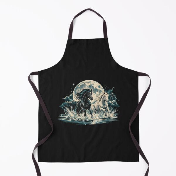 Item preview, Running Horses Moonlight 90s Storm Nature Art designed and sold by AmiGraph.