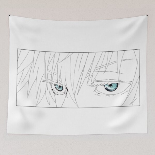 Item preview, Gojo Six Eyes Close-Up – Jujutsu Kaisen Black & White Anime Art designed and sold by frantuliuss.
