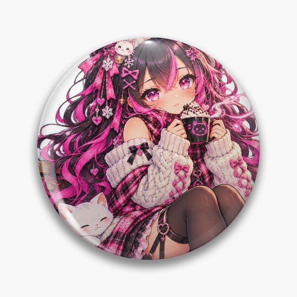 Item preview, Cozy Cocoa Kitty – Winter Anime Girl designed and sold by Kubbykat.