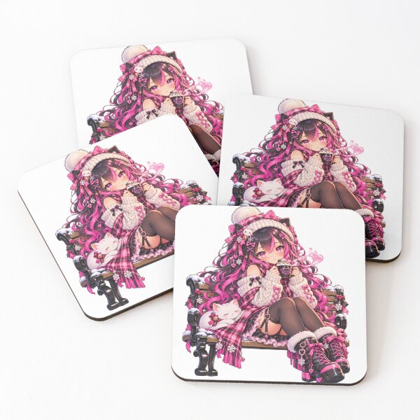 Item preview, Cozy Cocoa Kitty – Winter Anime Girl designed and sold by Kubbykat.