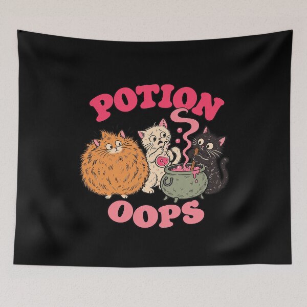 Item preview, Potion Oops Funny Cats with a Bubbling Cauldron designed and sold by AMICO77.