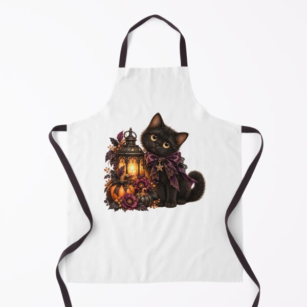 Item preview, Gothic Black Cat with Lantern and Pumpkin Halloween designed and sold by INVITOARTE.