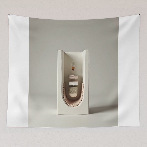 Item preview, Minimalist Ceramic Arch with Hourglass Vessel Art designed and sold by profustock.
