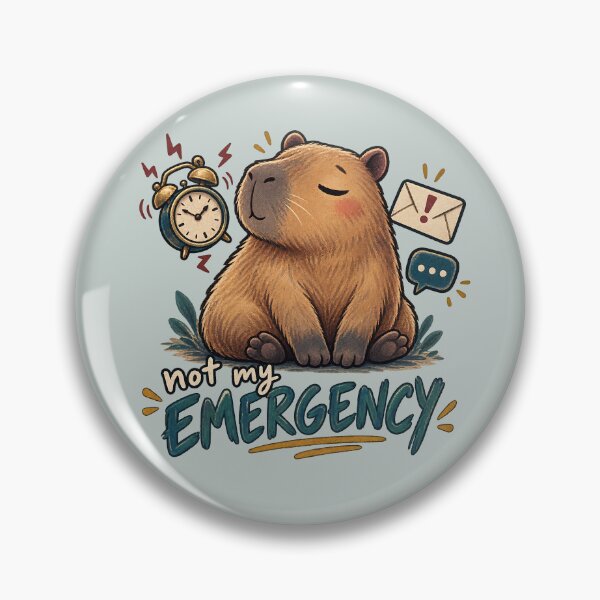 Item preview, Not My Emergency – Calm Capybara Chaos Illustration designed and sold by  MAD's Recreation Studio.