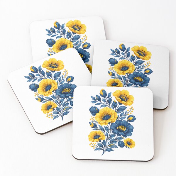 Item preview, Yellow and Blue Floral Bouquet designed and sold by MichalHau.