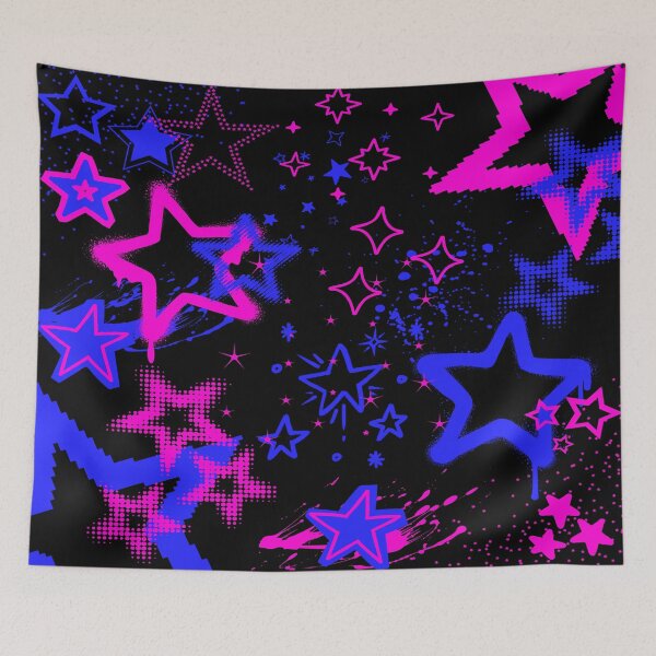 Item preview, Neon Scenecore Star Pattern designed and sold by Side By Side Studio.