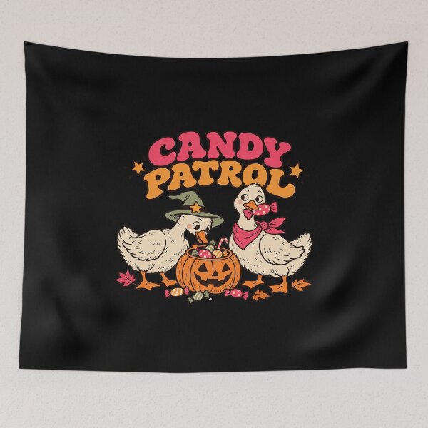 Item preview, Candy Patrol Halloween Geese with Pumpkin designed and sold by AMICO77.