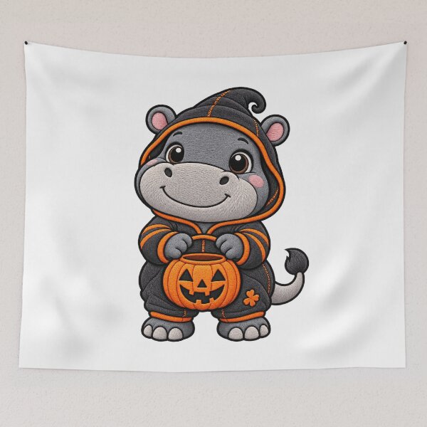 Item preview, Funny Hippo Halloween Witch Costume Pumpkin  Humor Spooky designed and sold by ArtDesignTp.