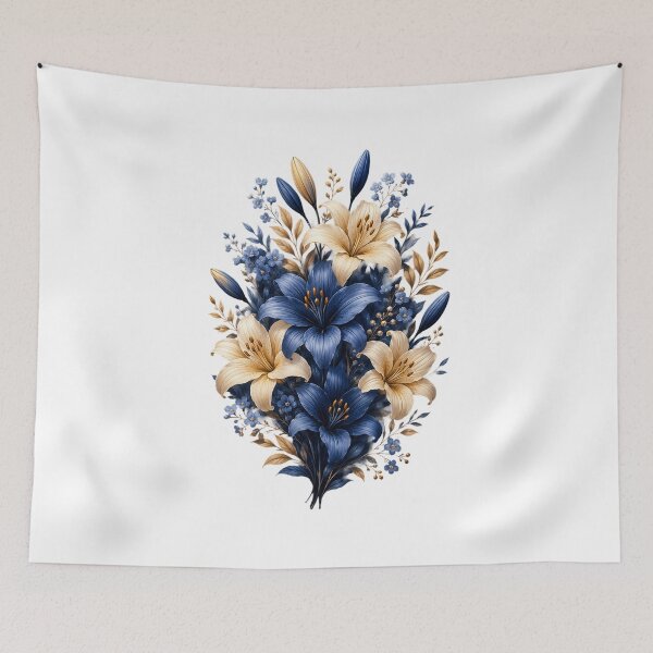 Item preview, Blue and Cream Lily Bouquet designed and sold by MichalHau.