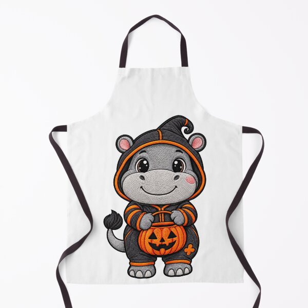 Item preview, Hippo Halloween Witch Costume Pumpkin Cute Spooky Humor designed and sold by ArtDesignTp.