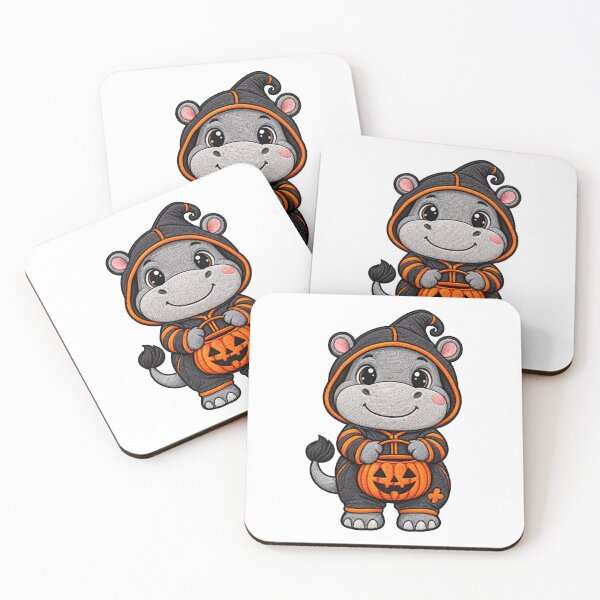 Item preview, Hippo Halloween Witch Costume Pumpkin Cute Spooky Humor designed and sold by ArtDesignTp.