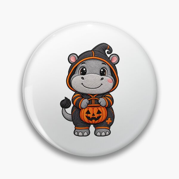 Item preview, Hippo Halloween Witch Costume Pumpkin Cute Spooky Humor designed and sold by ArtDesignTp.