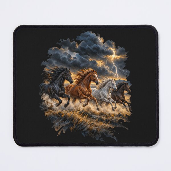 Item preview, Running Horses Lightning Storm Painterly Western Art designed and sold by AmiGraph.