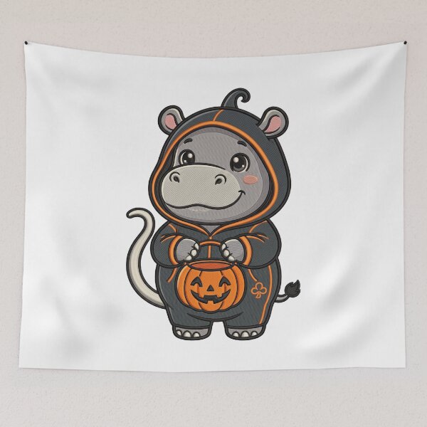 Item preview, Halloween Hippo Witch Costume Pumpkin Spooky Art designed and sold by ArtDesignTp.