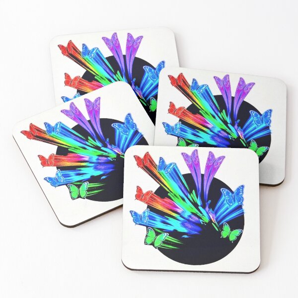 Item preview, Neon Rainbow Butterflies Flying Out Of Black Hole. designed and sold by RBest!.