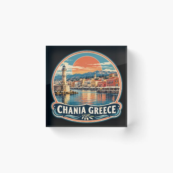 Item preview, Chania Crete Greece Travel Retro designed and sold by TomFrontierArt.