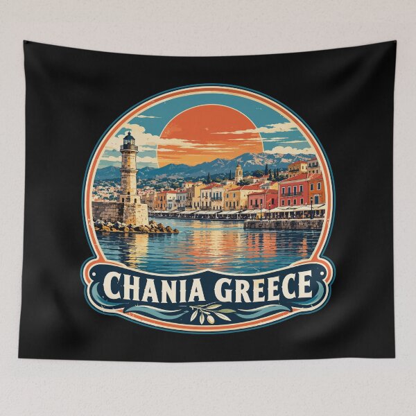 Item preview, Chania Crete Greece Travel Retro designed and sold by TomFrontierArt.