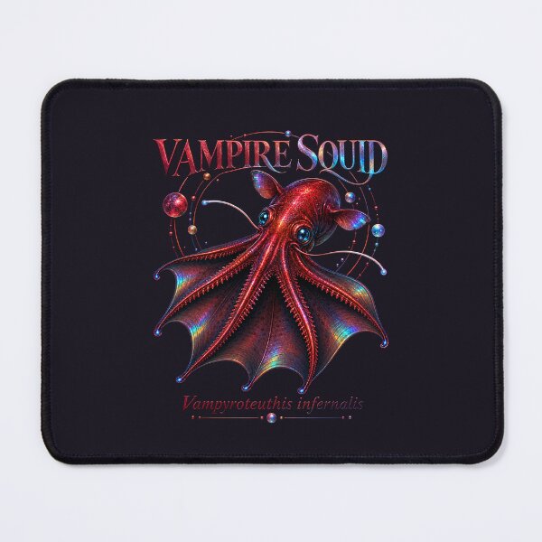 Item preview, Vampire Squid Crimson Holographic Deep Sea Art designed and sold by KenworksDigital.