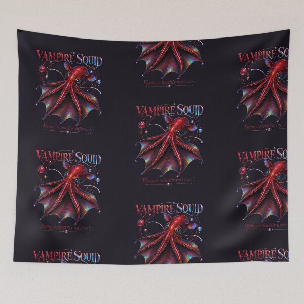 Item preview, Vampire Squid Crimson Holographic Deep Sea Art designed and sold by KenworksDigital.