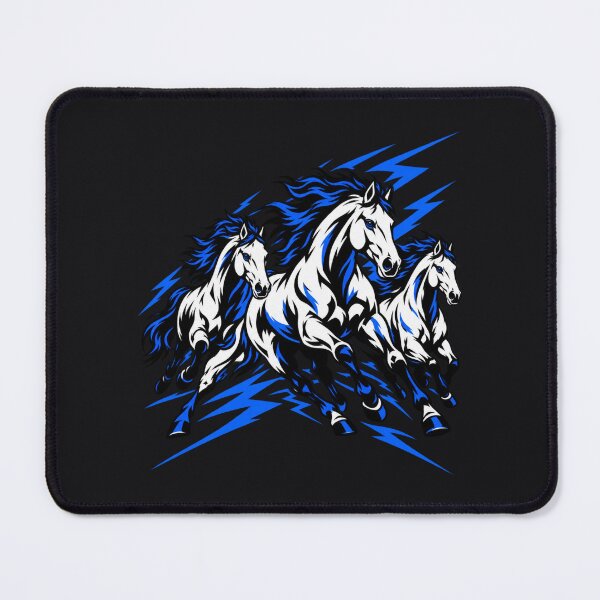 Item preview, Running Horses Electric Blue Screenprint Art designed and sold by AmiGraph.