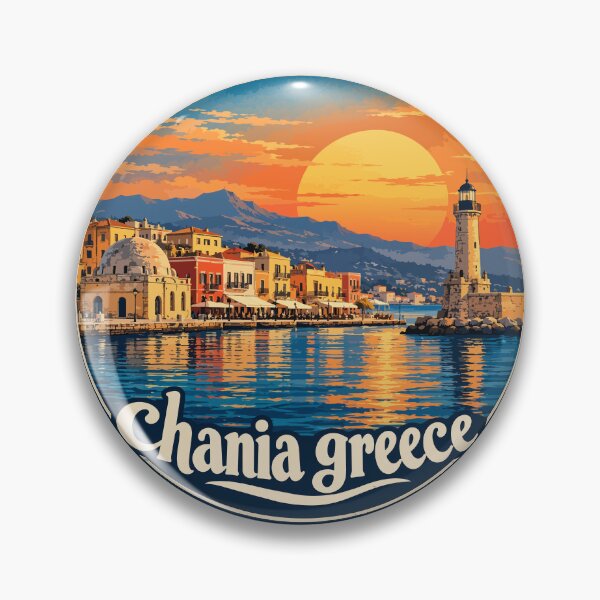 Artikelvorschau, Chania Kreta Griechenland Retro entworfen und verkauft von TomFrontierArt.