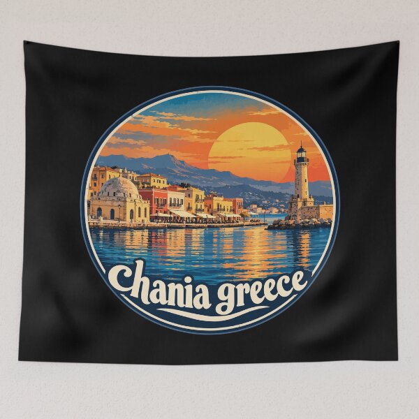 Item preview, Chania Crete Greece Retro designed and sold by TomFrontierArt.