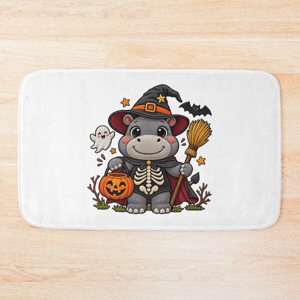 Item preview, Funny Spooky Art Hippo Halloween Witch Costume Pumpkin designed and sold by ArtDesignTp.