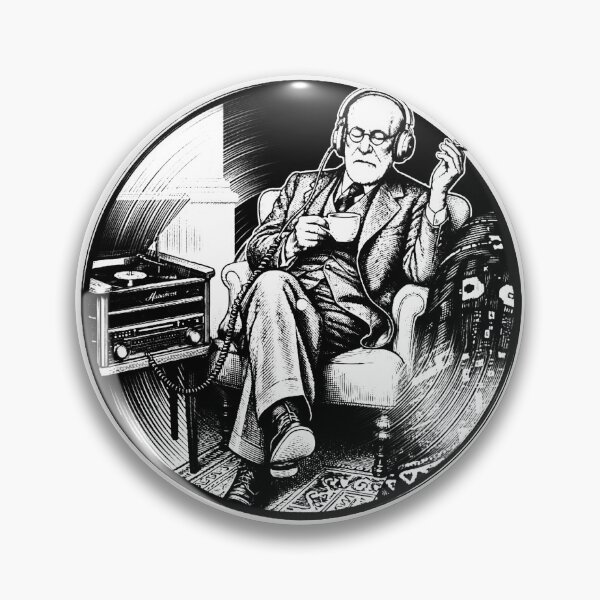 Item preview, Sigmund Freud Listening Music Headphones Armchair Art designed and sold by BASS-CULTURE.