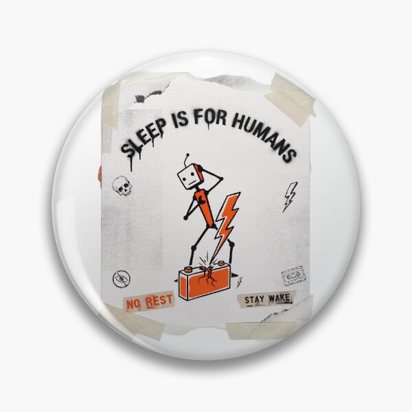 Item preview, Sleep Is For Humans Robot Battery Lightning Bolt Grunge Streetwear Funny AI Never Sleeps Design designed and sold by DarylWelsh2024.