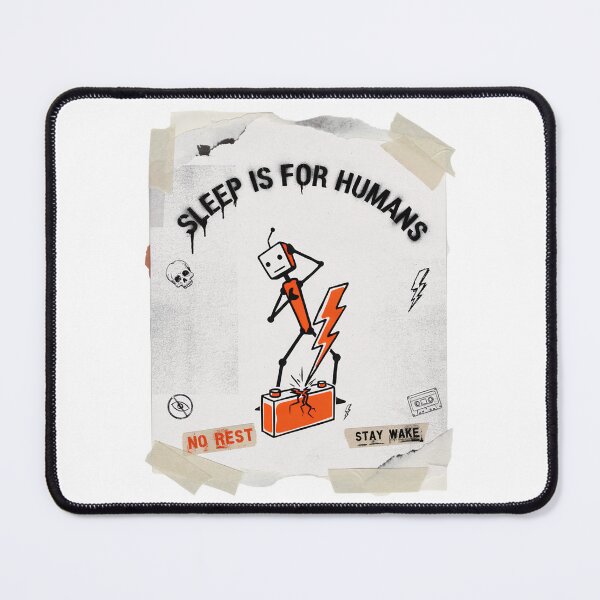 Item preview, Sleep Is For Humans Robot Battery Lightning Bolt Grunge Streetwear Funny AI Never Sleeps Design designed and sold by DarylWelsh2024.