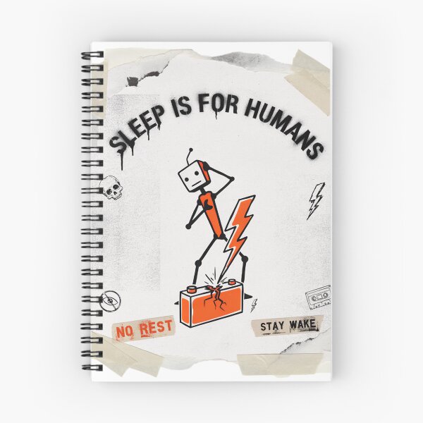 Item preview, Sleep Is For Humans Robot Battery Lightning Bolt Grunge Streetwear Funny AI Never Sleeps Design designed and sold by DarylWelsh2024.