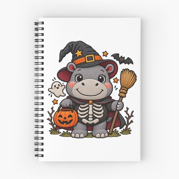 Item preview, Cute Hippo Halloween Witch Costume Pumpkin Funny Spooky Art designed and sold by ArtDesignTp.