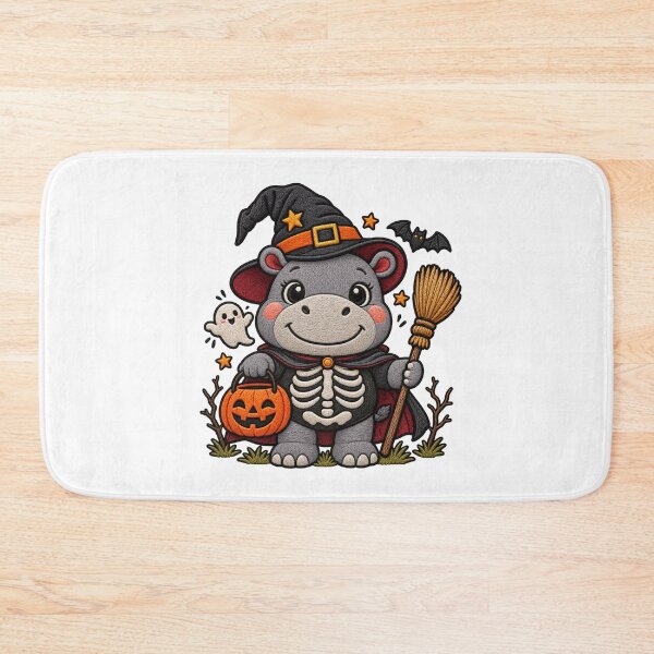 Item preview, Cute Hippo Halloween Witch Costume Pumpkin Funny Spooky Art designed and sold by ArtDesignTp.