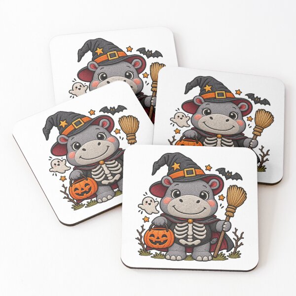 Item preview, Cute Hippo Halloween Witch Costume Pumpkin Funny Spooky Art designed and sold by ArtDesignTp.