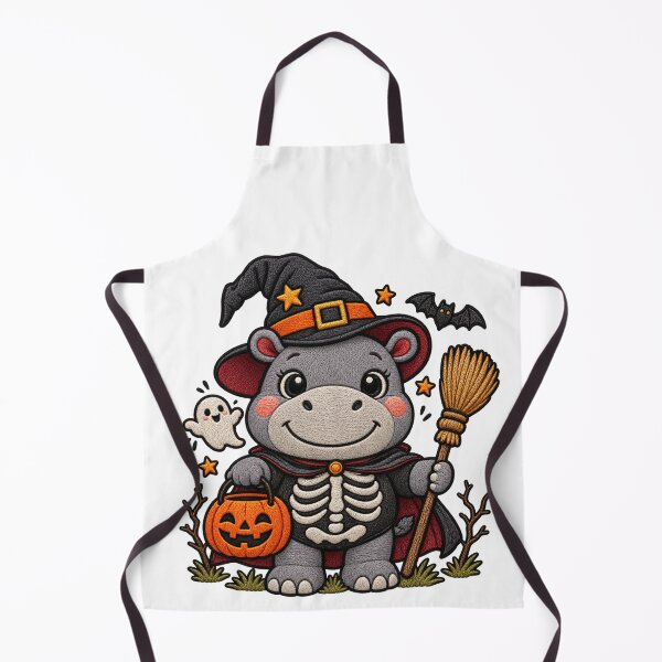 Item preview, Cute Hippo Halloween Witch Costume Pumpkin Funny Spooky Art designed and sold by ArtDesignTp.