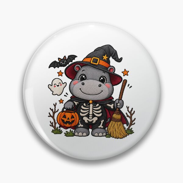 Item preview, Funny Hippo Halloween Witch Costume Pumpkin  Spooky humor designed and sold by ArtDesignTp.