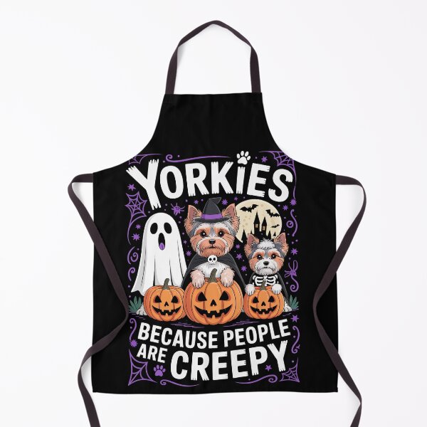 Item preview, Yorkies Because People Are Creepy – Funny Halloween Dog Art designed and sold by jkrphoto.