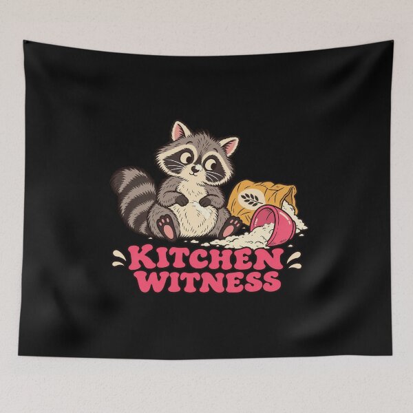 Item preview, Kitchen Witness Funny Raccoon in a Flour Spill designed and sold by AMICO77.